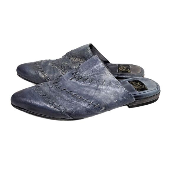 FREEBIRD Nola Stitched Leather Pointed Toe Mules Flats 7 - Picture 3 of 9